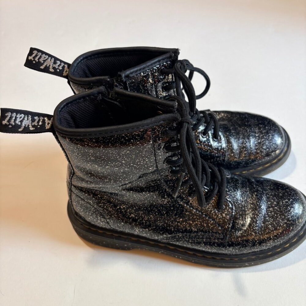 Dr Martens 1460 Glitter Combat Boots Black Youth US 4 Y2K Grunge - Picture 8 of 10